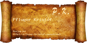 Pfluger Kristóf névjegykártya